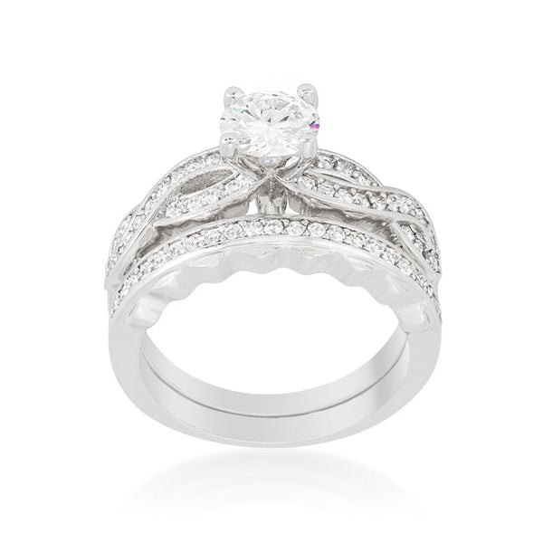 Lovcia Eternal Twist Silver Bridal Set-Rings-5-5