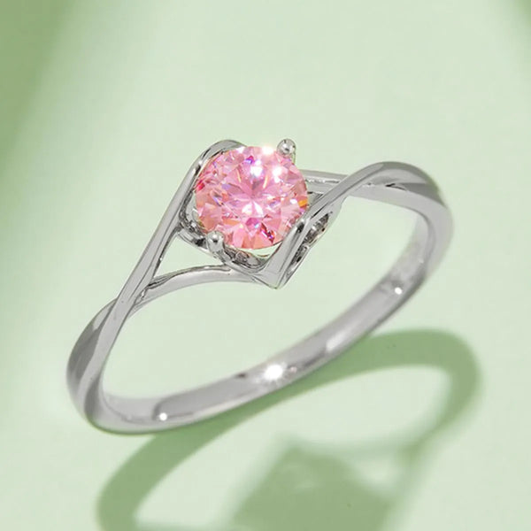 Lovcia Everyday Elegance Moissanite 925 Sterling Silver Ring for Women - Blush Pink-5- - Buy latest trendy Rings for Women and Girls