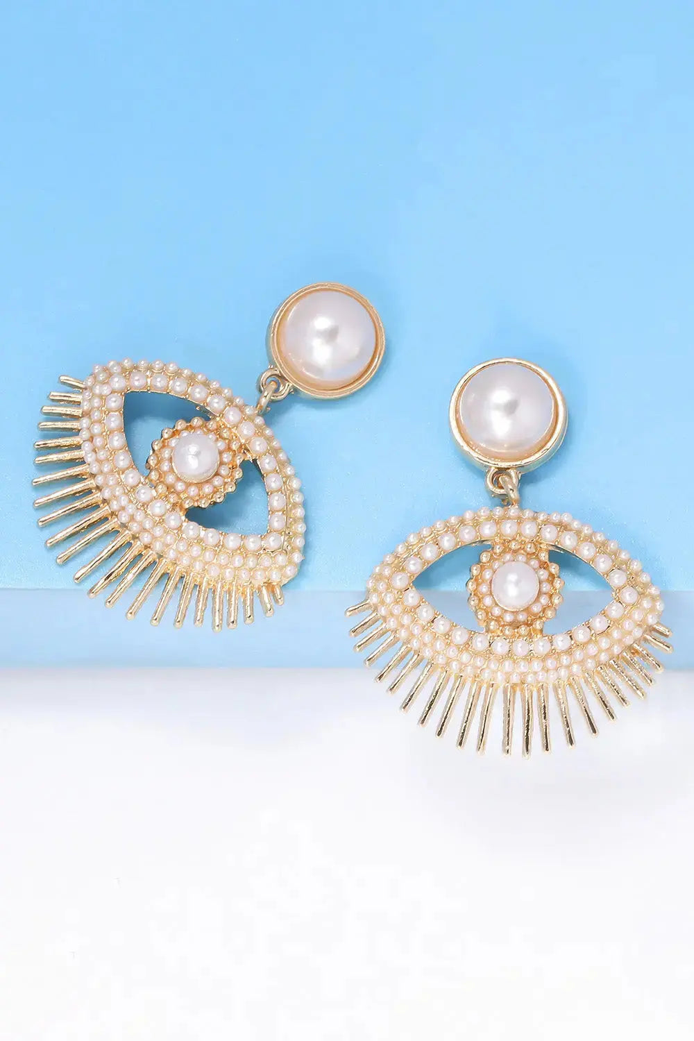 Lovcia Evil Eye Shape Rhinestone Zinc Alloy Synthetic Dangle Earrings-Earrings-Carnation Pink-One Size-Carnation Pink