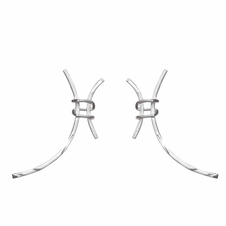 Lovcia Exaggerated H Letter 925 Silver Stud Earrings-Earrings-