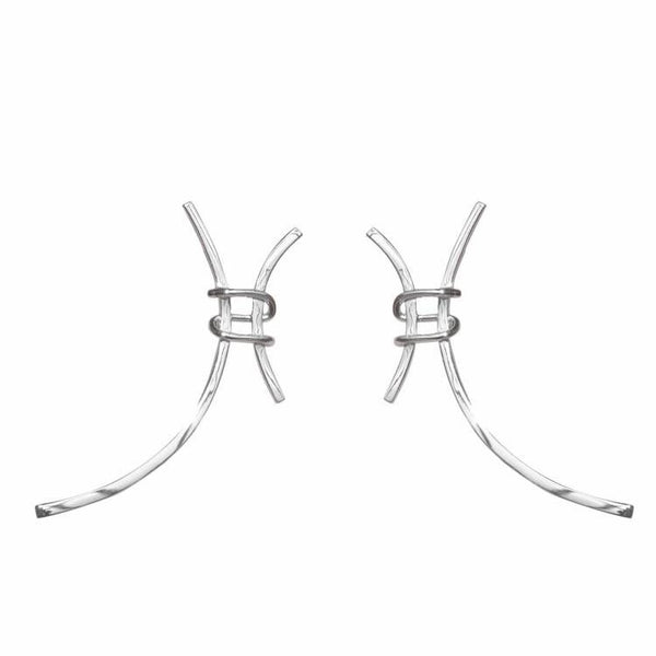 Lovcia Exaggerated H Letter 925 Silver Stud Earrings-Earrings-