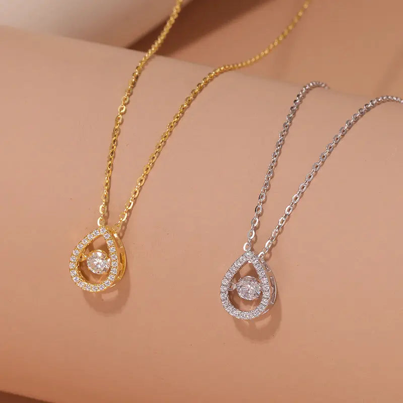 Lovcia Exquisite New Water Drop 925 Sterling Silver Necklace Jewellery for Women-Necklaces-Silver-925 Silver-Silver