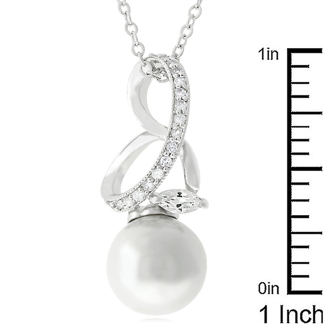 Lovcia Exquisite Pearl Rhodium-Plated Necklace-Pendants-