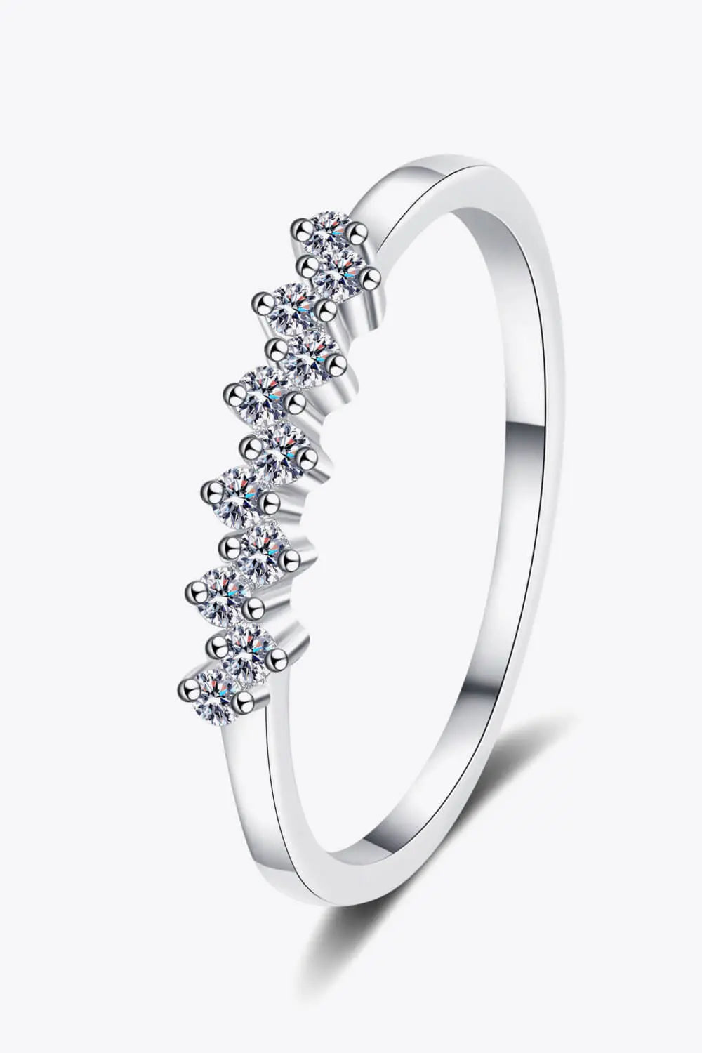 Lovcia Eye-Catching 925 Sterling Silver Moissanite Ring-Rings-Silver-5-Silver