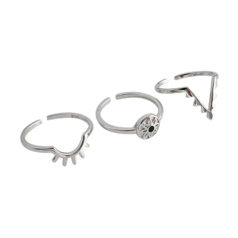 Lovcia Fashion 925 Sterling Silver Adjustable Ring-Rings-Round & Yellow Gold-Round & Yellow Gold