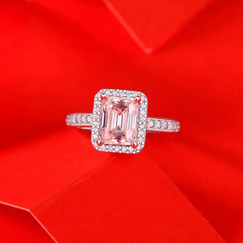 Lovcia Fashion Baguette Moissanite CZ 925 Sterling Silver Adjustable Ring-Rings-1 ct ( Certificate Included )-1 ct ( Certificate Included )