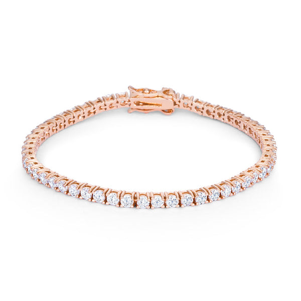 Buy LOVCIA Rose Goldtone 5.75ct Cubic Zirconia Round Tennis Bracelet - Latest Trendy Bracelet for Women