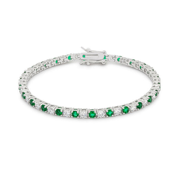 Buy LOVCIA Jewelry Eternal Elegance Rhodium Tennis Bracelet - Latest Trendy Bracelet for Women