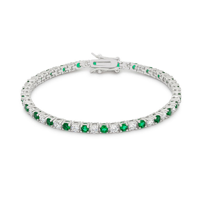 Buy LOVCIA Jewelry Eternal Elegance Rhodium Tennis Bracelet - Latest Trendy Bracelet for Women