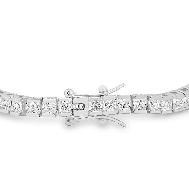 Buy LOVCIA Radiant Princess Cut Cubic Zirconia Tennis Bracelet - Latest Trendy Bracelet for Women