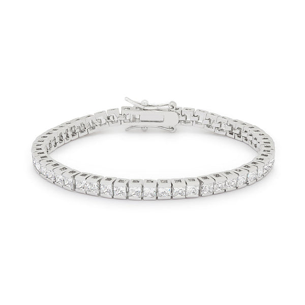 Buy LOVCIA Radiant Princess Cut Cubic Zirconia Tennis Bracelet - Latest Trendy Bracelet for Women