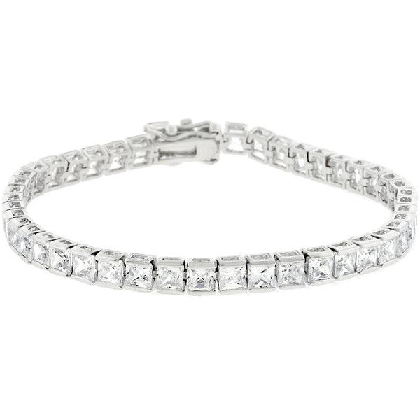 Buy LOVCIA Sparkling Princess Cut Zirconia Rhodium Tennis Bracelet - Latest Trendy Bracelet for Women