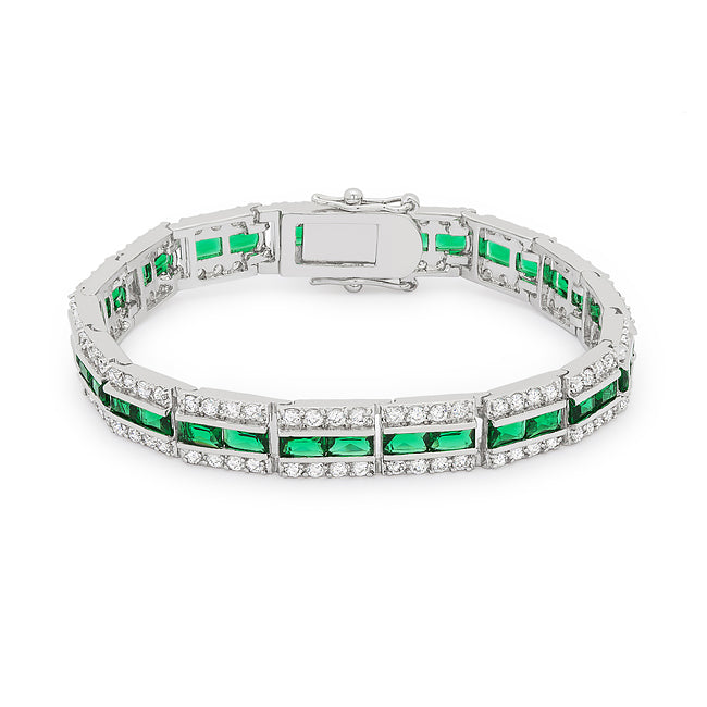 Buy LOVCIA Jewelry Silver-Tone Radiant Emerald Bracelet - Latest Trendy Bracelet for Women