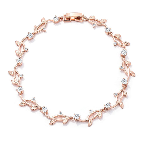 Buy LOVCIA Jewelry Rose Goldtone Vine Cubic Zirconia Bracelet - Latest Trendy Bracelet for Women