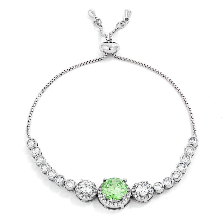 Buy LOVCIA Jewelry Elegant Light Green & Clear CZ Slider Tennis Bracelet - Latest Trendy Bracelet for Women