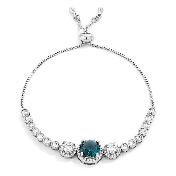 Buy LOVCIA Rhodium-Plated Peacock Stone Slider Tennis Bracelet with CZ Accents - Latest Trendy Bracelet for Women