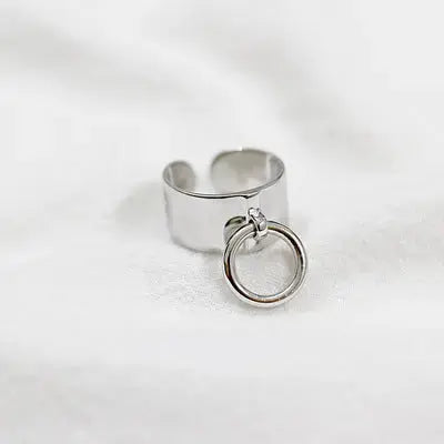 Lovcia Fashion Can Loop 925 Sterling Silver Adjustable Ring-Rings-Rhodium-Rhodium