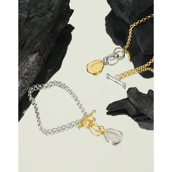 Lovcia Fashion Curb Chain OT Shape 925 Sterling Silver Bracelet-Bracelets-Rhodium-Rhodium