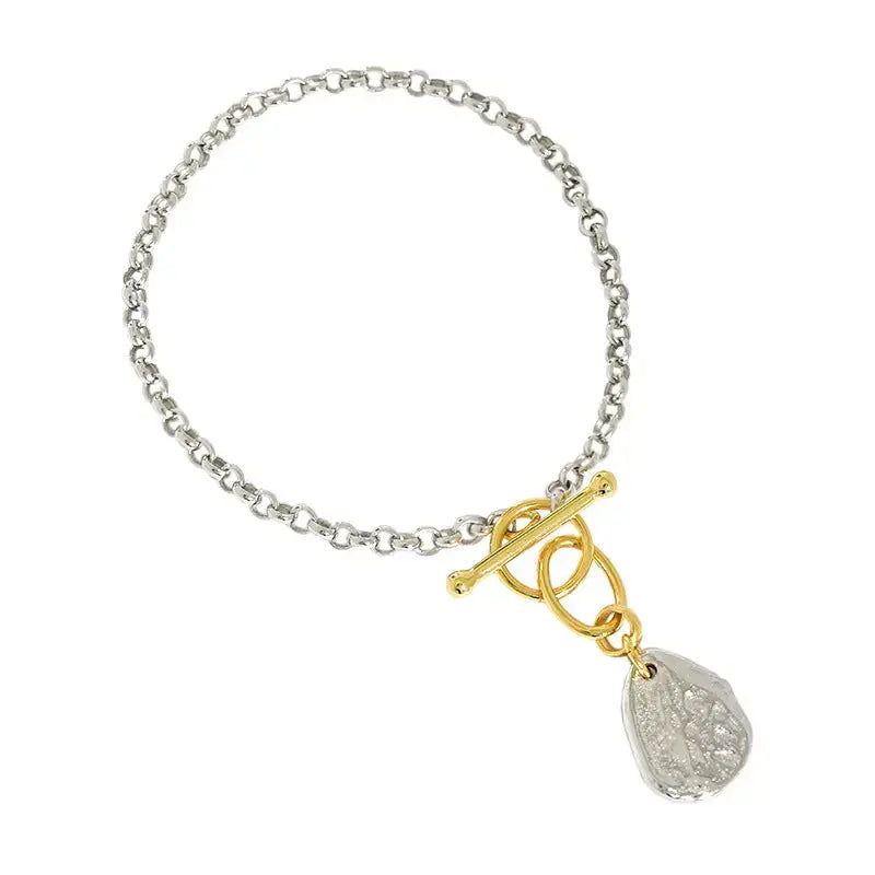 Lovcia Fashion Curb Chain OT Shape 925 Sterling Silver Bracelet-Bracelets-Rhodium-Rhodium
