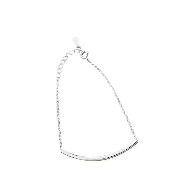 Lovcia Fashion Curve Bend Cable 925 Sterling Silver Foot Anklet-Anklets-