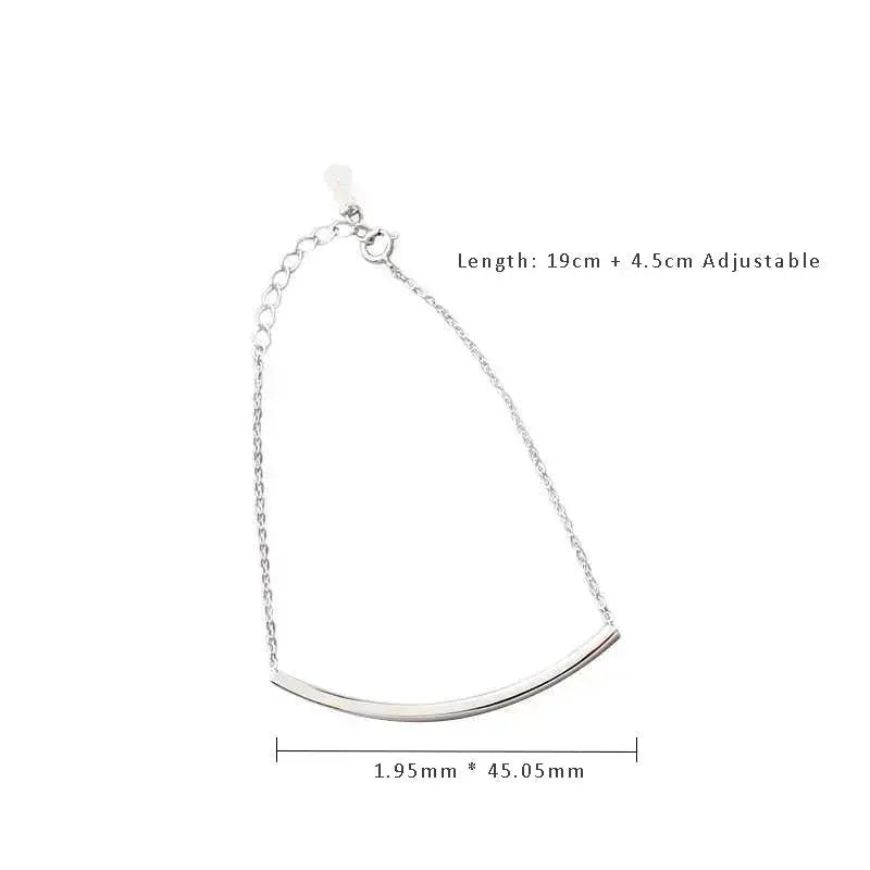 Lovcia Fashion Curve Bend Cable 925 Sterling Silver Foot Anklet-Anklets-
