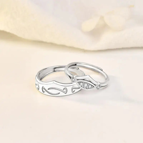 Lovcia Fashion CZ Candy Pattern 925 Sterling Silver Adjustable Promise Ring-Rings-Men Ring-Men Ring