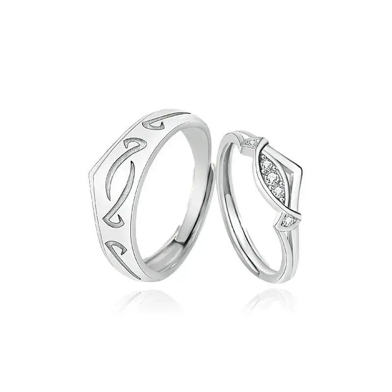 Lovcia Fashion CZ Candy Pattern 925 Sterling Silver Adjustable Promise Ring-Rings-Men Ring-Men Ring