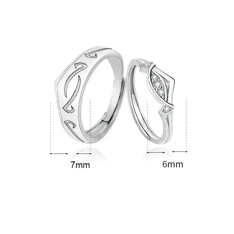 Lovcia Fashion CZ Candy Pattern 925 Sterling Silver Adjustable Promise Ring-Rings-Men Ring-Men Ring