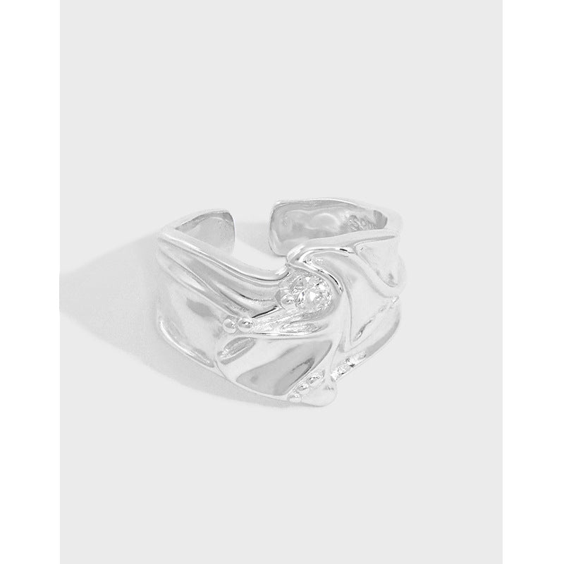 Lovcia Fashion CZ Flowing River Ring Gold Open Adjustable-Rings-Yellow Gold-Yellow Gold