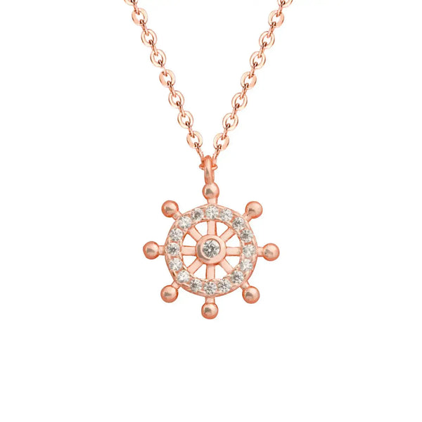 LOVCIA Fashion CZ Rudder 925 Sterling Silver Necklace