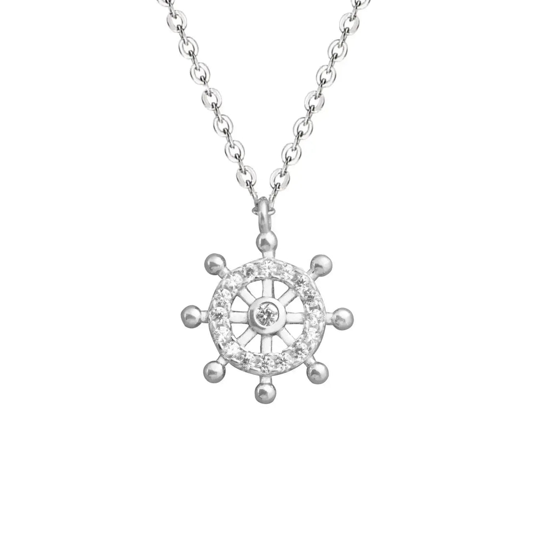 Lovcia Fashion CZ Rudder 925 Sterling Silver Necklace-Necklaces-Rose Gold-Rose Gold