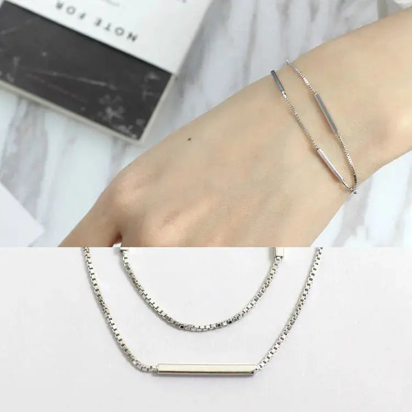 Lovcia Fashion Double Layer Box 925 Sterling Silver Bracelet-Bracelets-