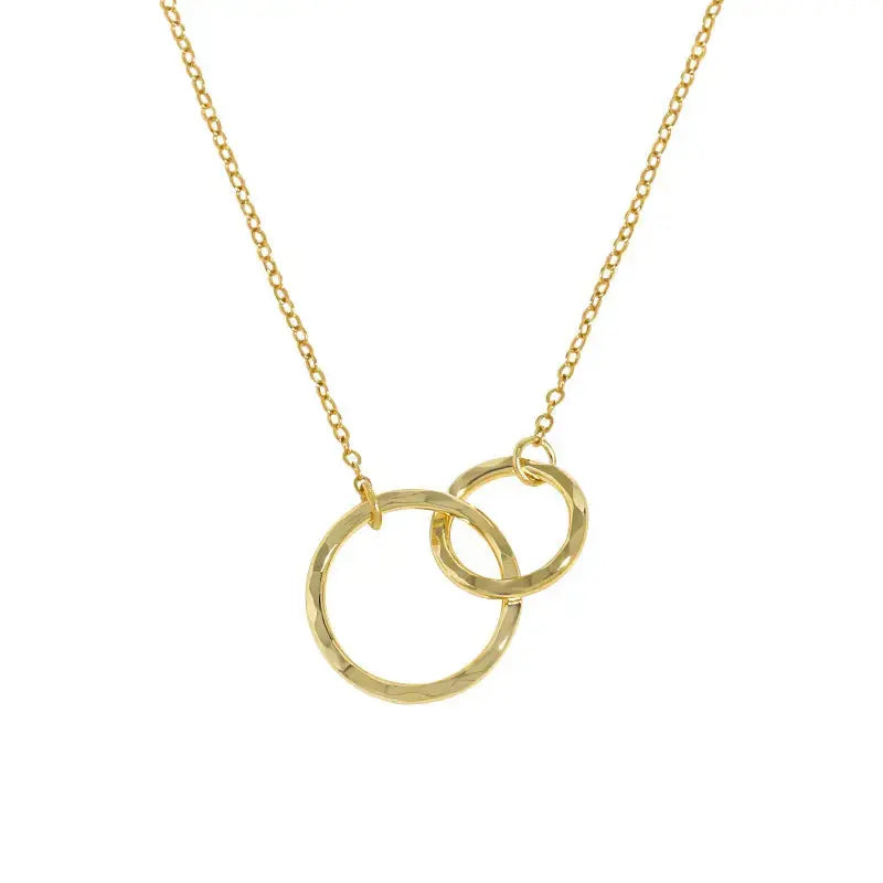 Lovcia Fashion Double Mother Child Circles Cross 925 Sterling Silver Necklace-Necklaces-Rhodium-Rhodium