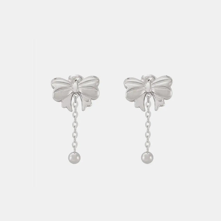 LOVCIA Elegant Titanium Steel Bow-shaped Earrings for Women