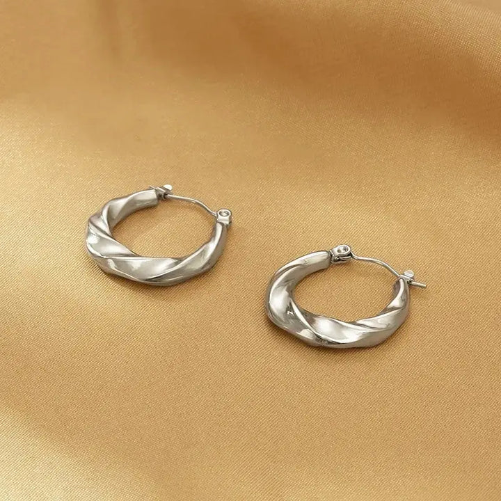 LOVCIA Elegant Stainless Steel Huggie Hoops for Women