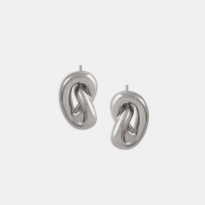 LOVCIA Elegant Titanium Knot Studs for Women