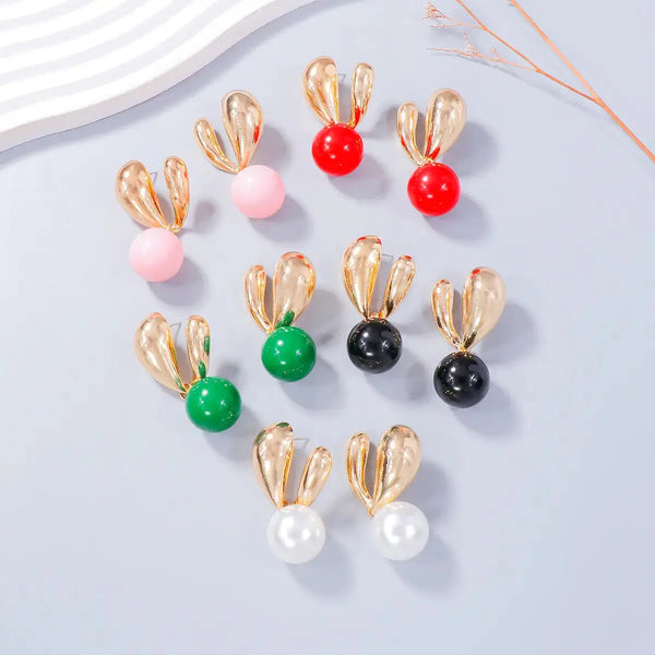 LOVCIA Whimsical Bunny Charm Alloy Earrings for Women