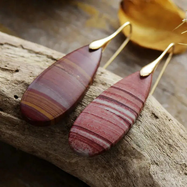 LOVCIA Elegant Waterdrop Natural Stone Earrings for Women