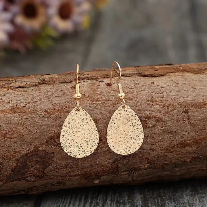 LOVCIA Golden Teardrop Elegance Earrings for Women