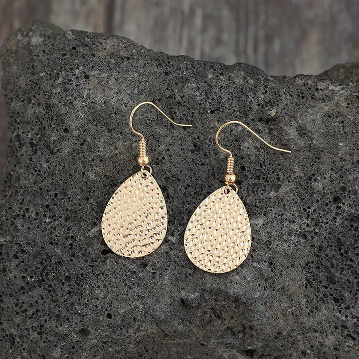 LOVCIA Golden Teardrop Elegance Earrings for Women