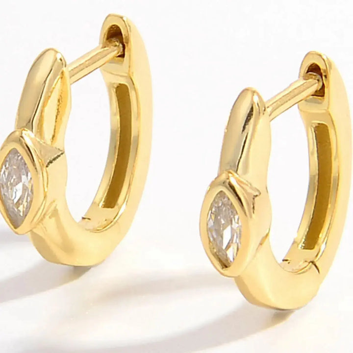 LOVCIA Elegant 18K Gold-Plated Sterling Silver Zircon Earrings for Women