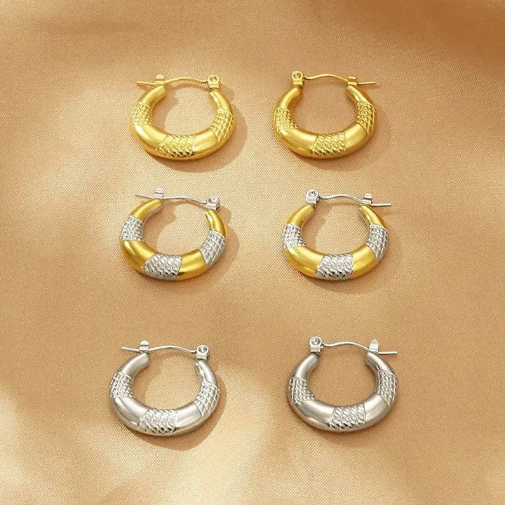 LOVCIA Elegant Titanium Steel Circle Earrings for Women