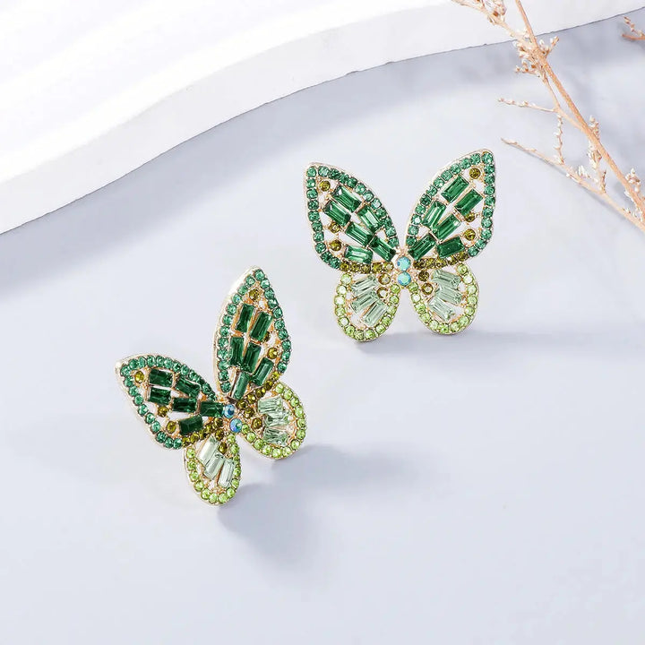 LOVCIA Dazzling Butterfly Rhinestone Alloy Earrings for Women