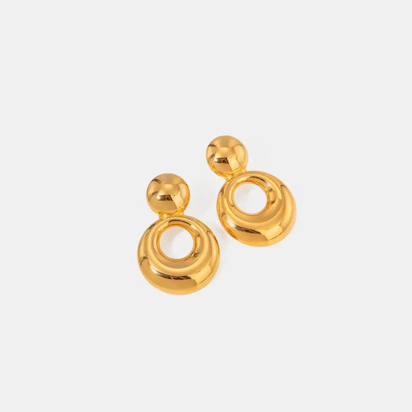 LOVCIA Elegant 18K Gold-Plated Statement Cutout Earrings for Women