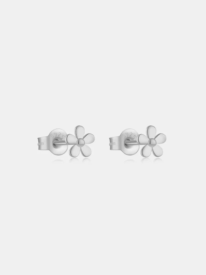 LOVCIA Blossoming Elegance: 925 Sterling Silver Flower Stud Earrings for Women