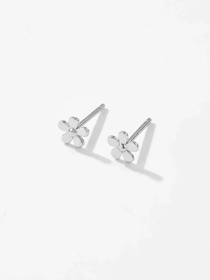 LOVCIA Blossoming Elegance: 925 Sterling Silver Flower Stud Earrings for Women