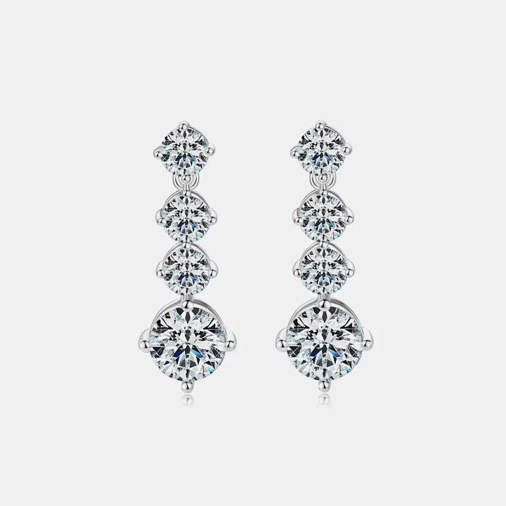 LOVCIA Dazzling 4 Carat Moissanite Earrings in 925 Sterling Silver for Women