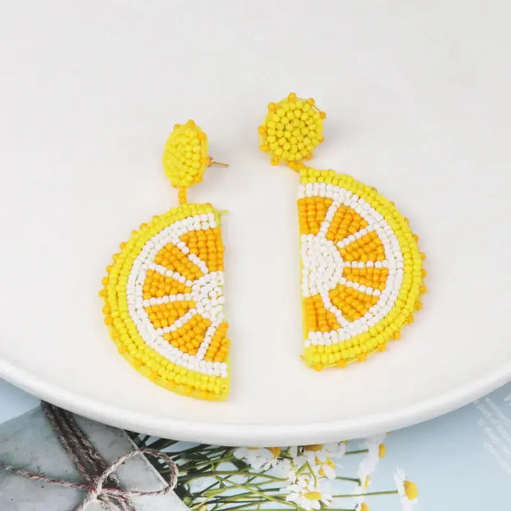 LOVCIA Tangerine Bead Drop Earrings for Women