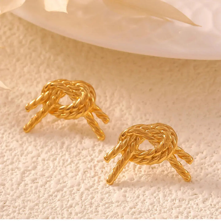 LOVCIA Elegant Gold-Plated Titanium Stud Earrings for Women