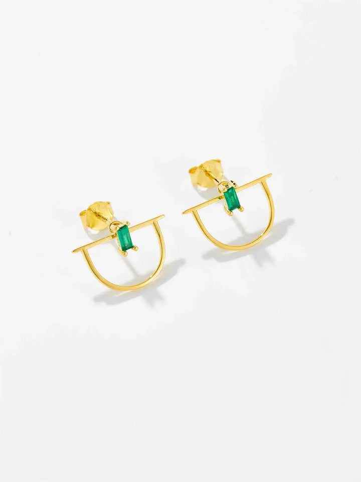 LOVCIA Elegant 18K Gold-Plated Sterling Silver Zircon Earrings for Women